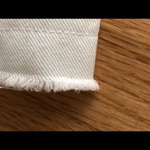 Vintage White cropdenim pants, fringe bottom